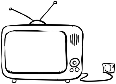 Illustration of an old wooden cased television set